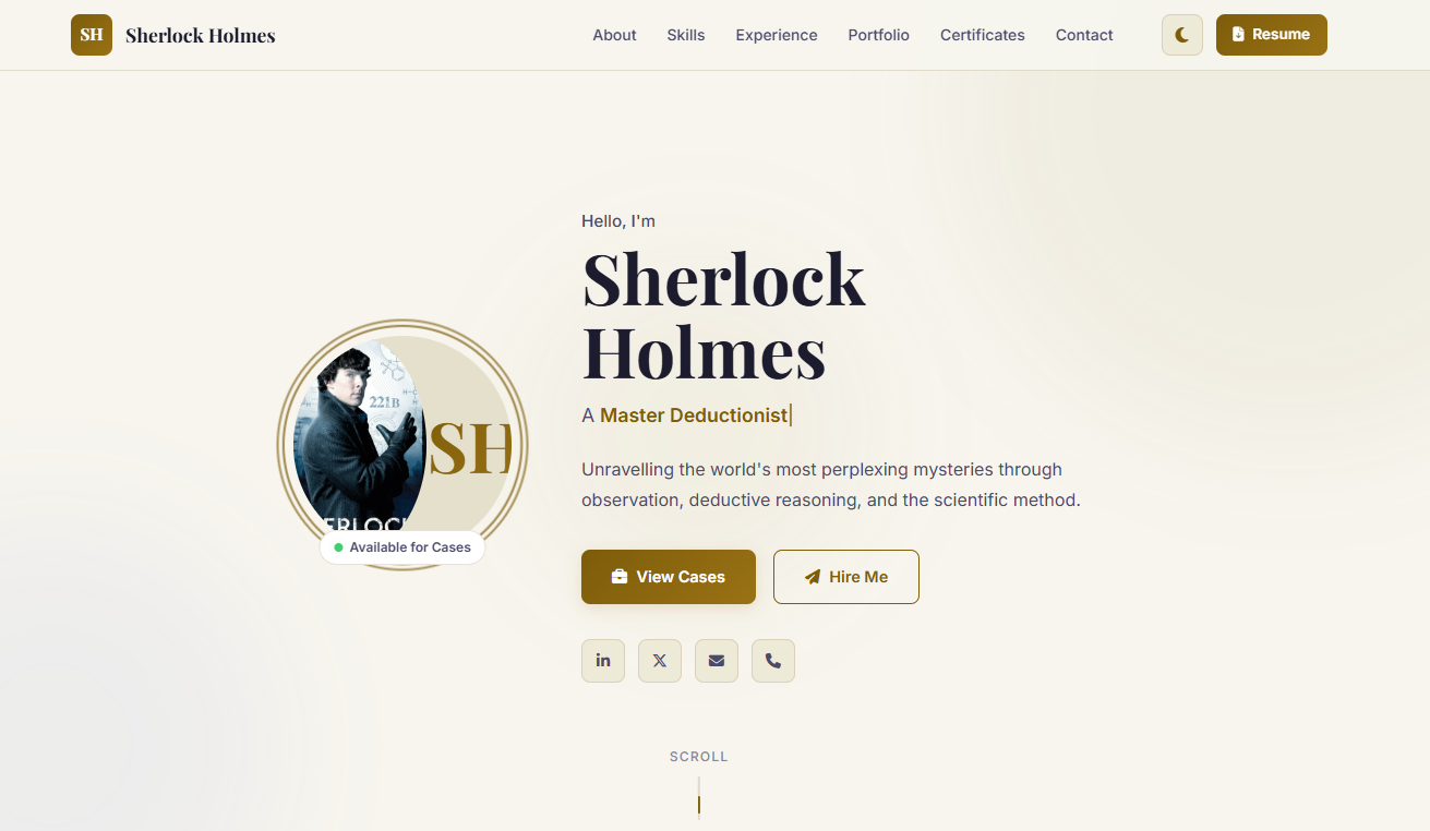 Sherlock Holmes Portfolio