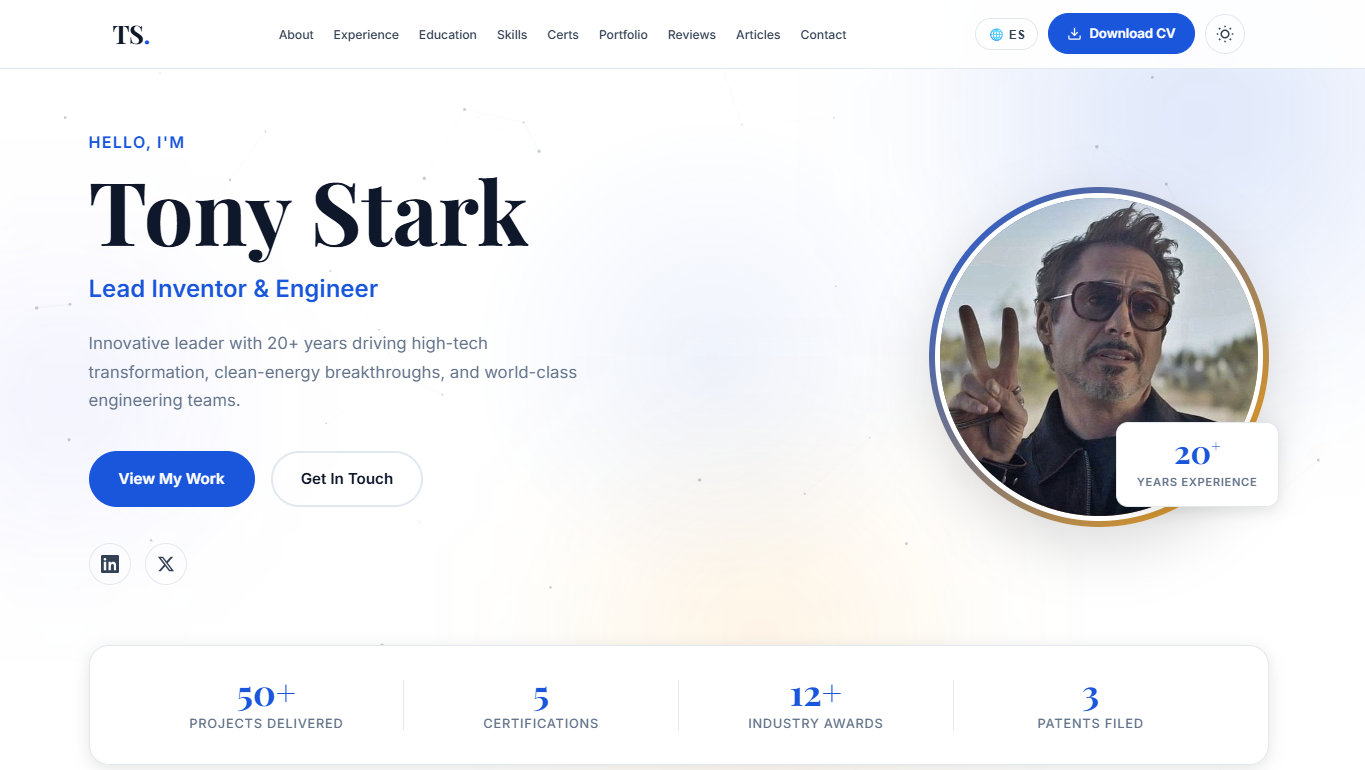 Tony Stark Portfolio